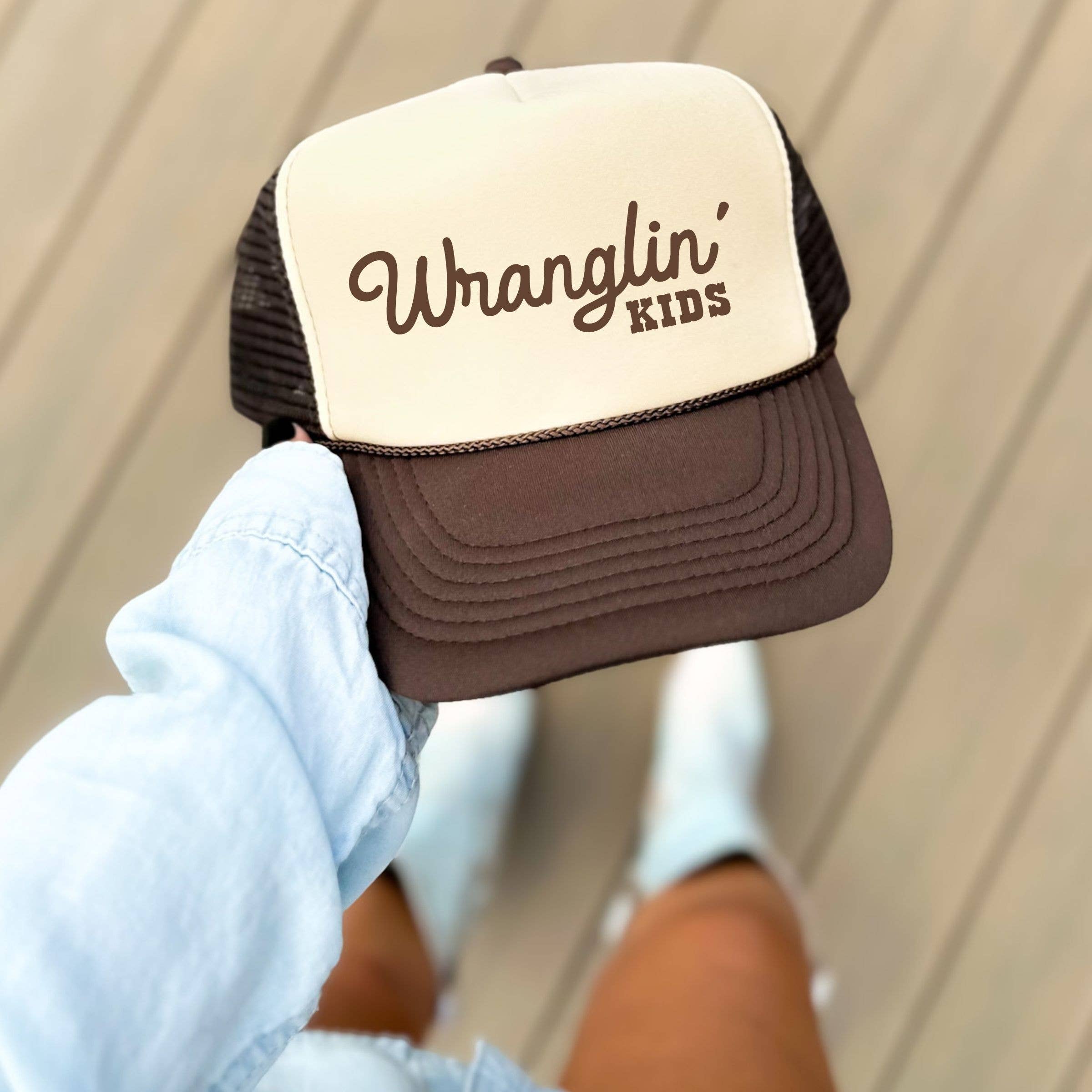 Wrangling' Kids Trucker Hat - Fall Western Trucker Hat