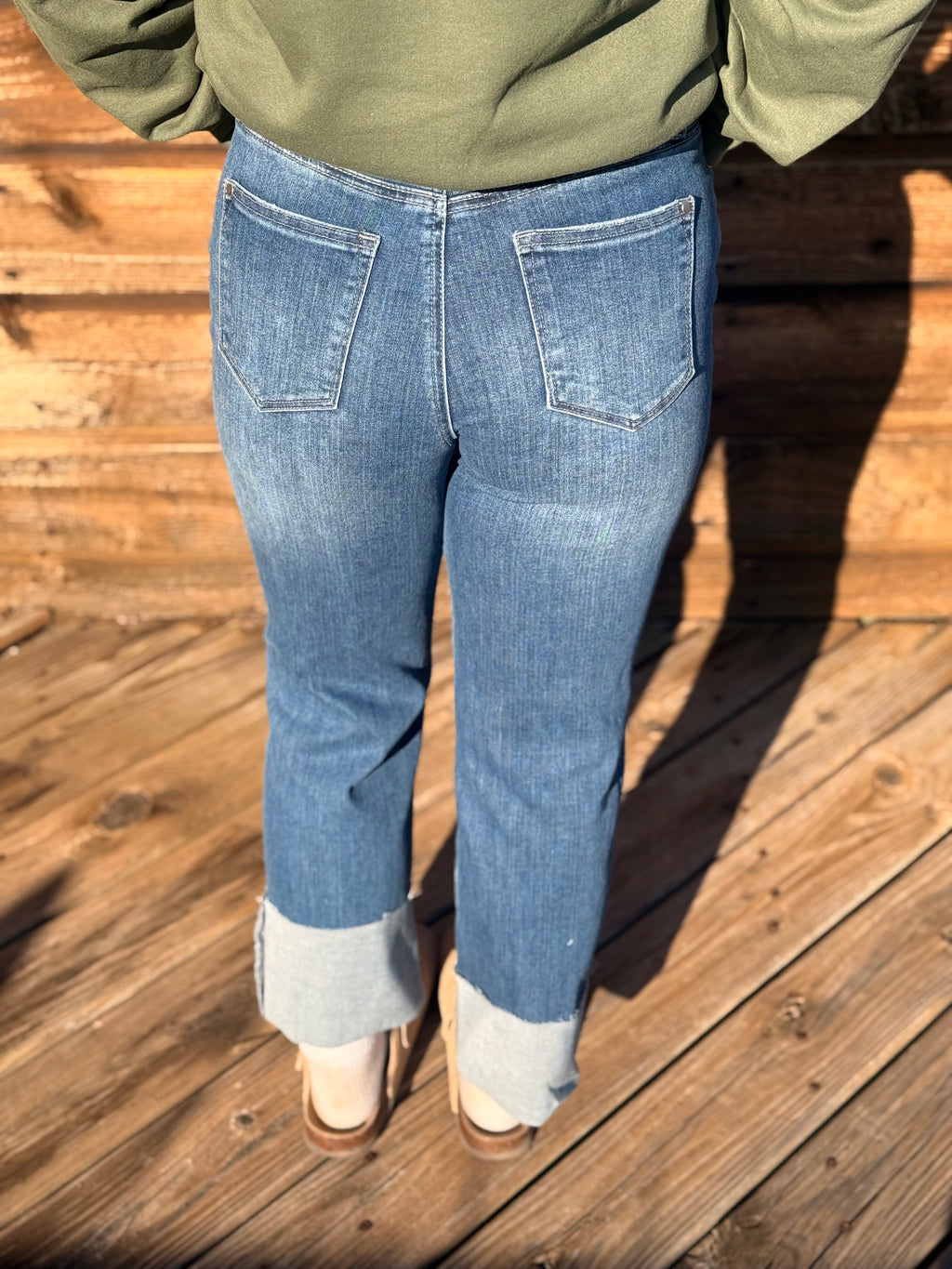 Real Teal High-Rise Distressed Denim