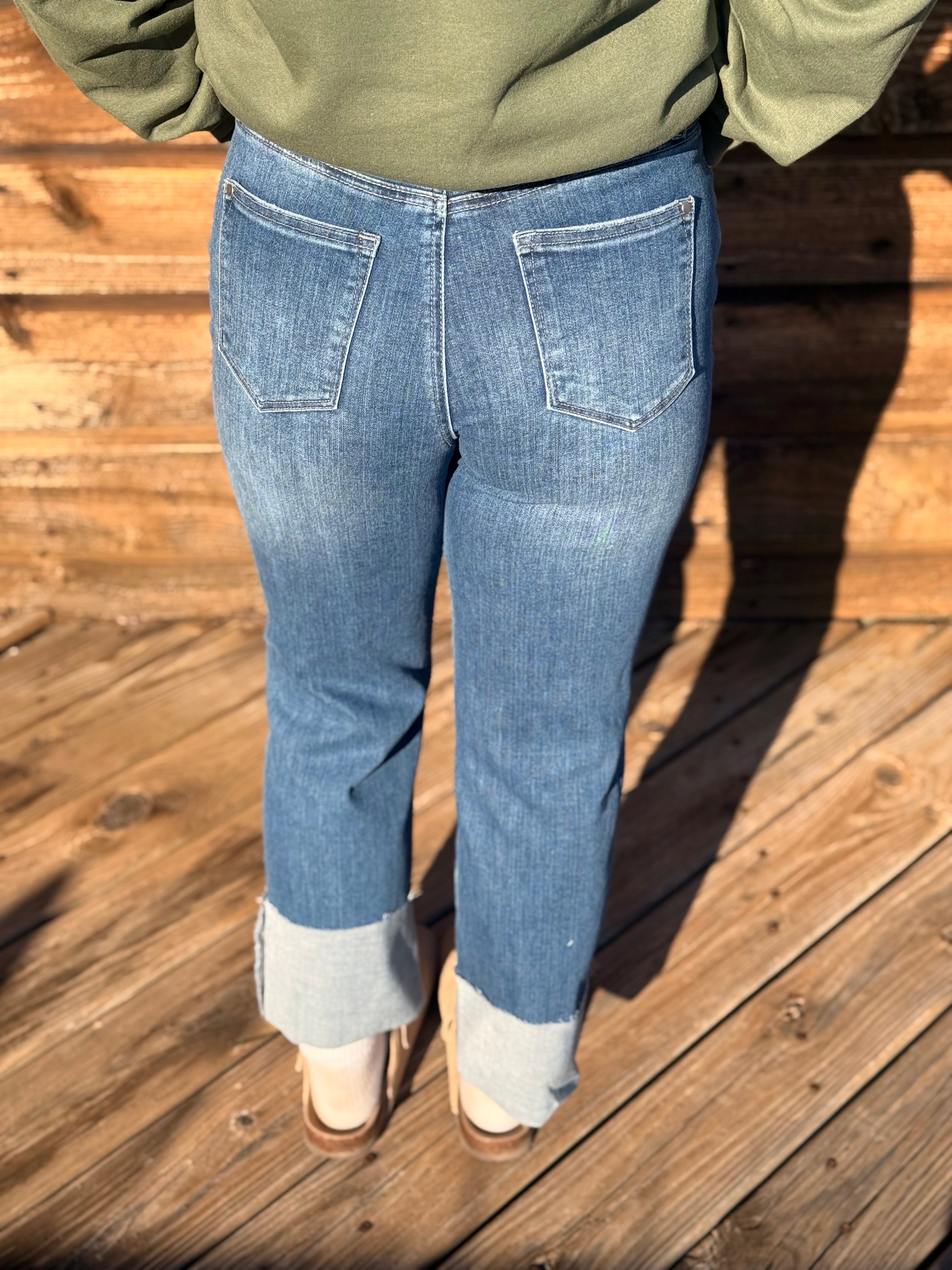 Real Teal High-Rise Distressed Denim